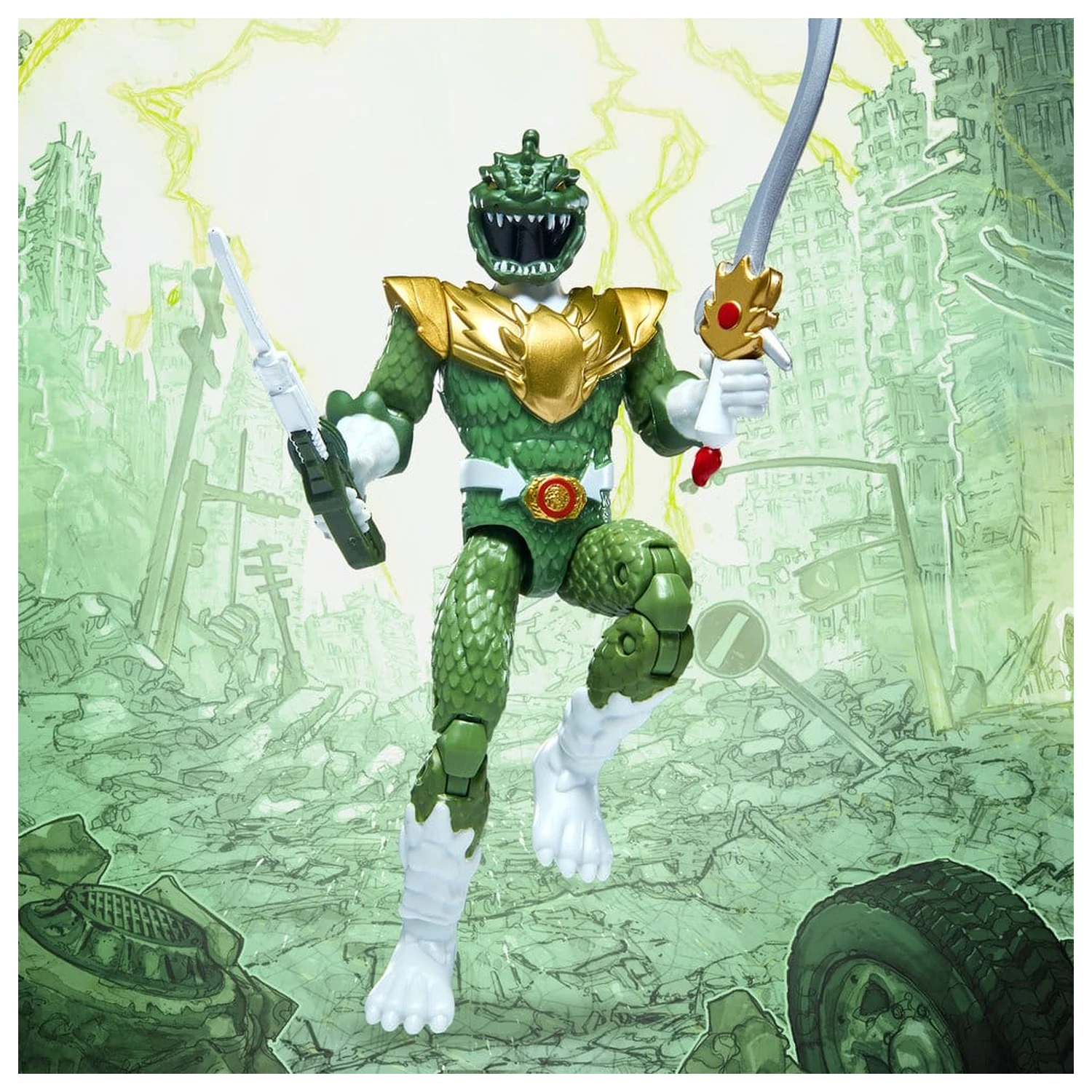 Mighty Morphin Power Rangers x Godzilla akciófigura Green Godzilla termékfotó