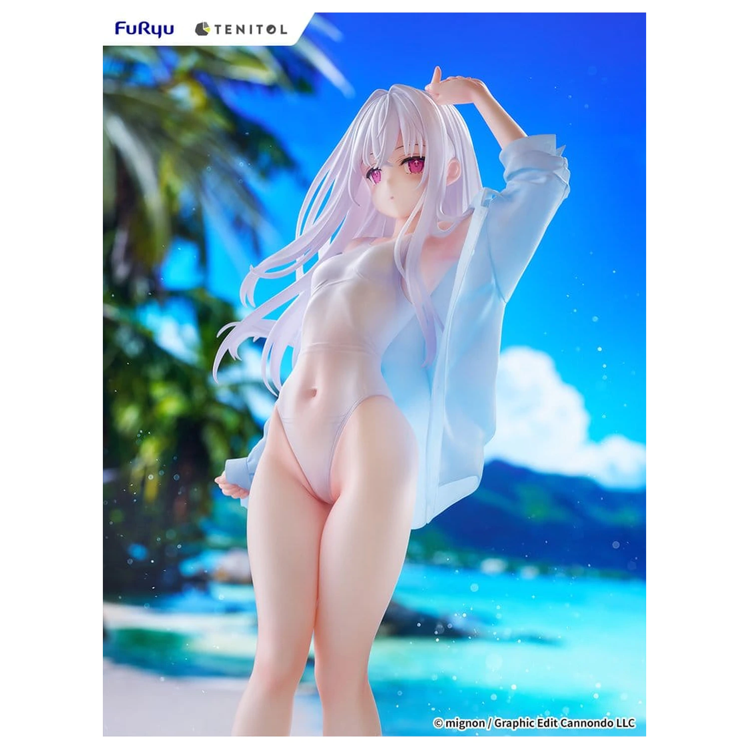 Mignon Works Tenitol Tall Shiro Swimsuit Ver. PVC figura 30 cm termékfotó