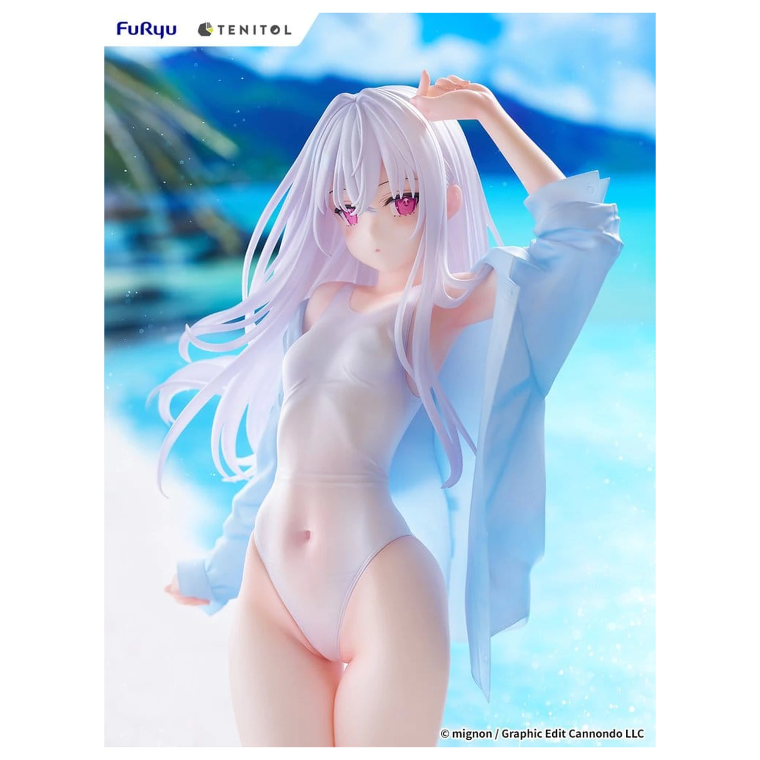 Mignon Works Tenitol Tall Shiro Swimsuit Ver. PVC figura 30 cm termékfotó