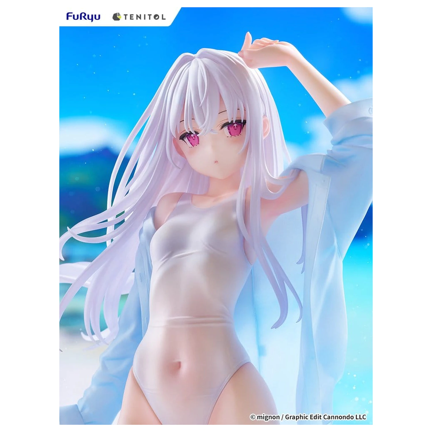 Mignon Works Tenitol Tall Shiro Swimsuit Ver. PVC figura 30 cm termékfotó