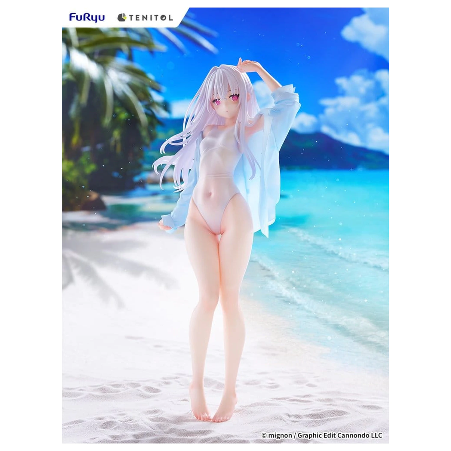 Mignon Works Tenitol Tall Shiro Swimsuit Ver. PVC figura 30 cm termékfotó