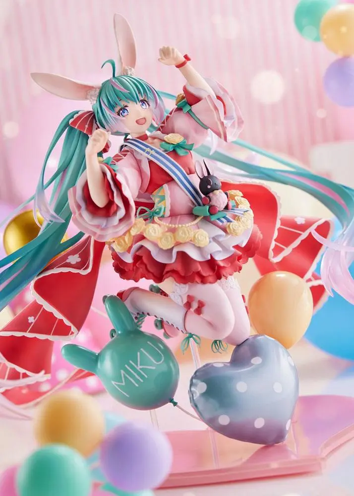 Miku Hatsune 1/7 Miku Hatsune Birthday 2021 (Pretty Rabbit Ver.) by Spiritale PVC szobor figura 21 cm termékfotó
