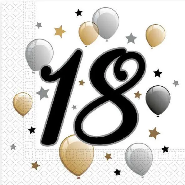 Milestone, Happy Birthday 18 szalvéta 20 db-os 33x33 cm termékfotó