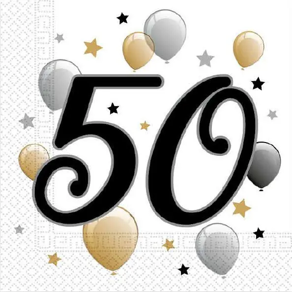 Milestone, Happy Birthday 50 szalvéta 20 db-os 33x33 cm termékfotó