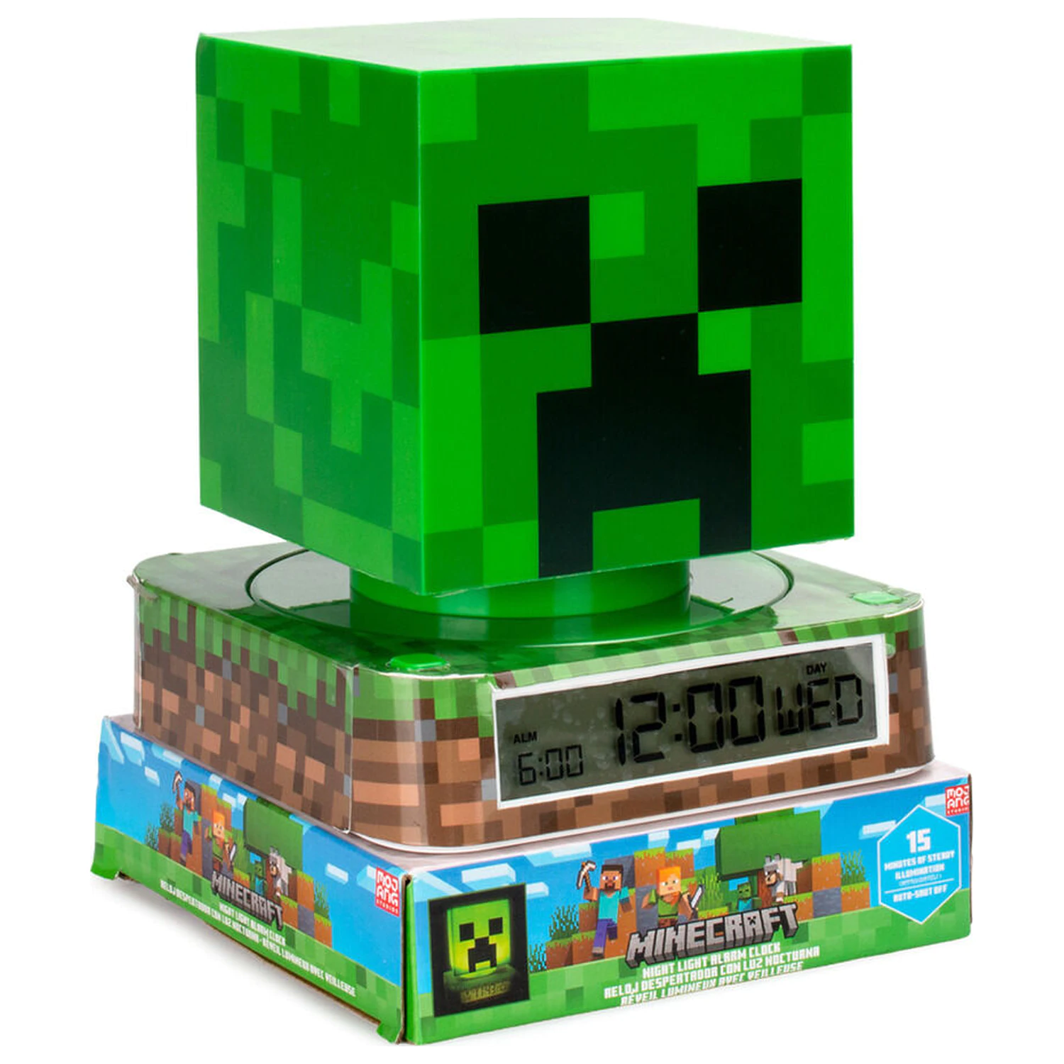 Minecraft 3D lámpa ébresztőórával termékfotó