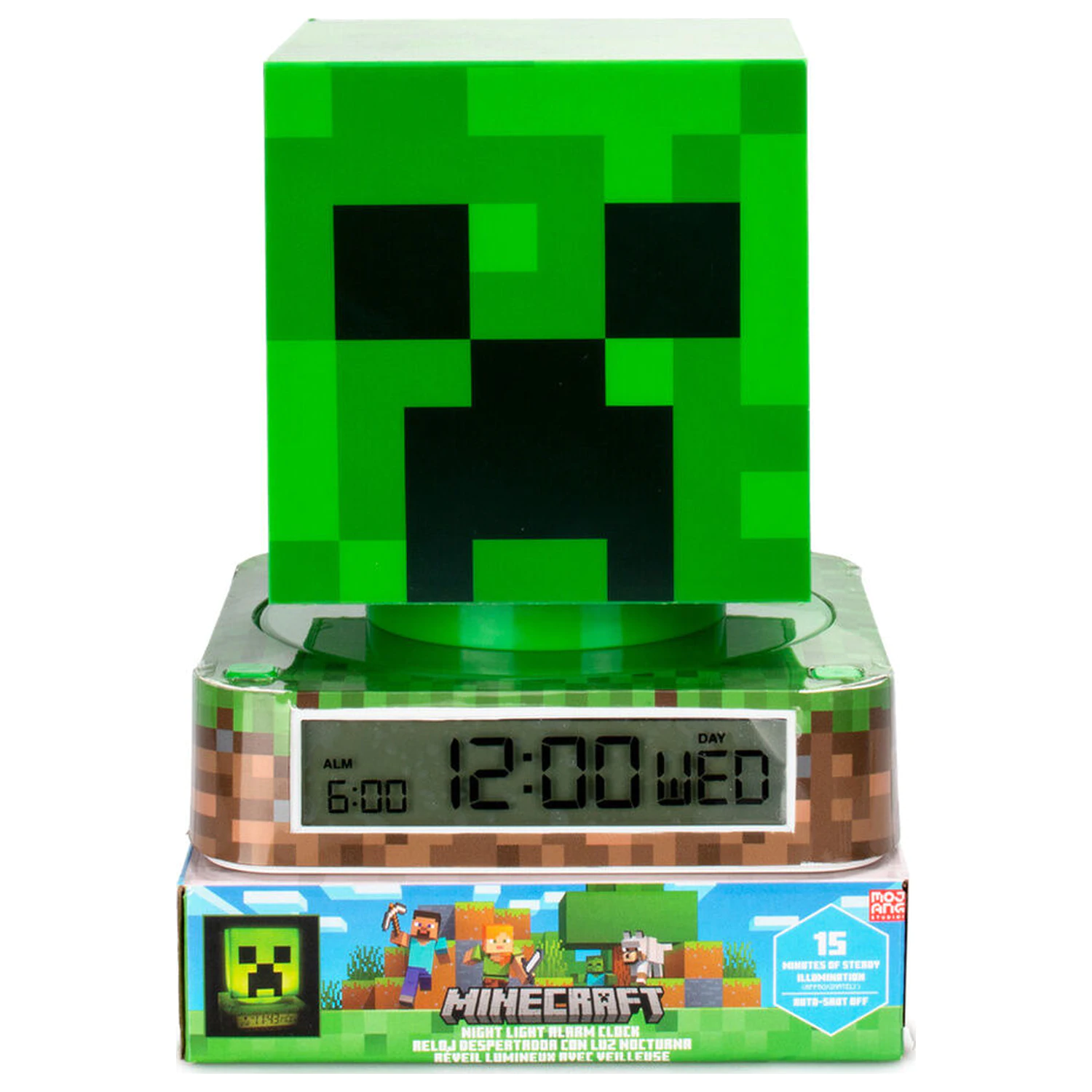 Minecraft 3D lámpa ébresztőórával termékfotó