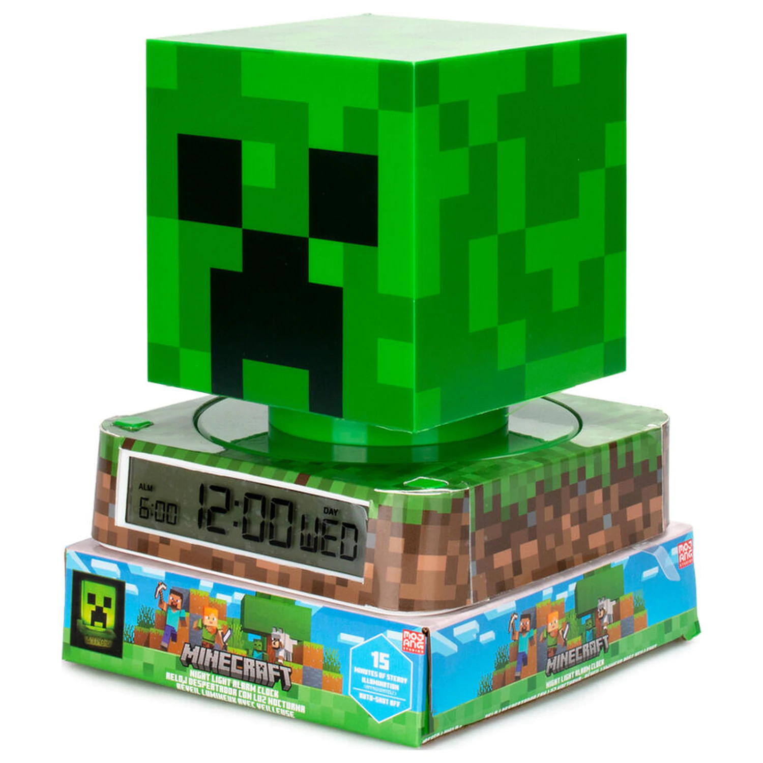 Minecraft 3D lámpa ébresztőórával termékfotó