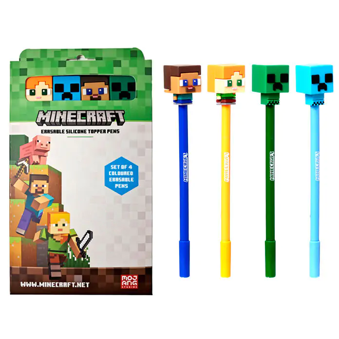 Minecraft 4 db-os Színes, radírozható toll csomag termékfotó