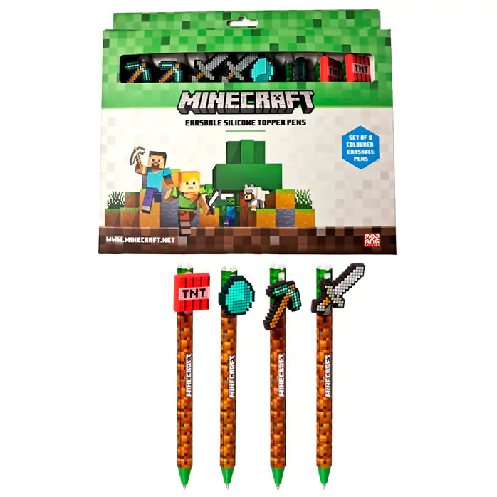 Minecraft 8 db-os Színes, radírozható toll csomag termékfotó