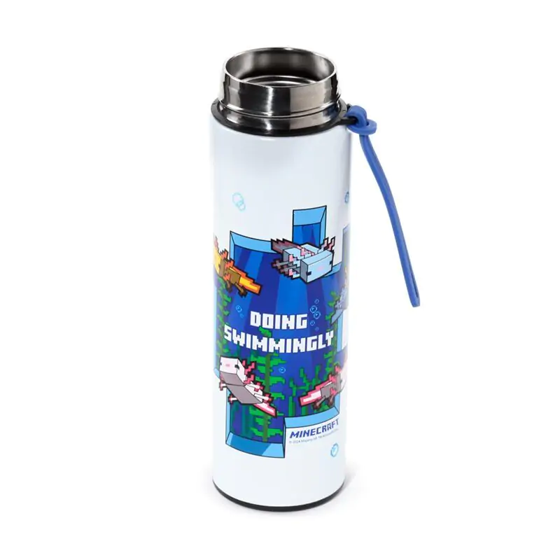 Minecraft Axolotl rozsdamentes acél palack kulacs termosz hőmérővel 450ml termékfotó