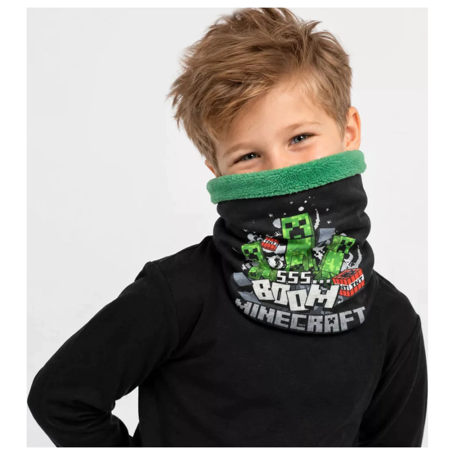 Minecraft Boom sherpa gyerek sál, snood termékfotó