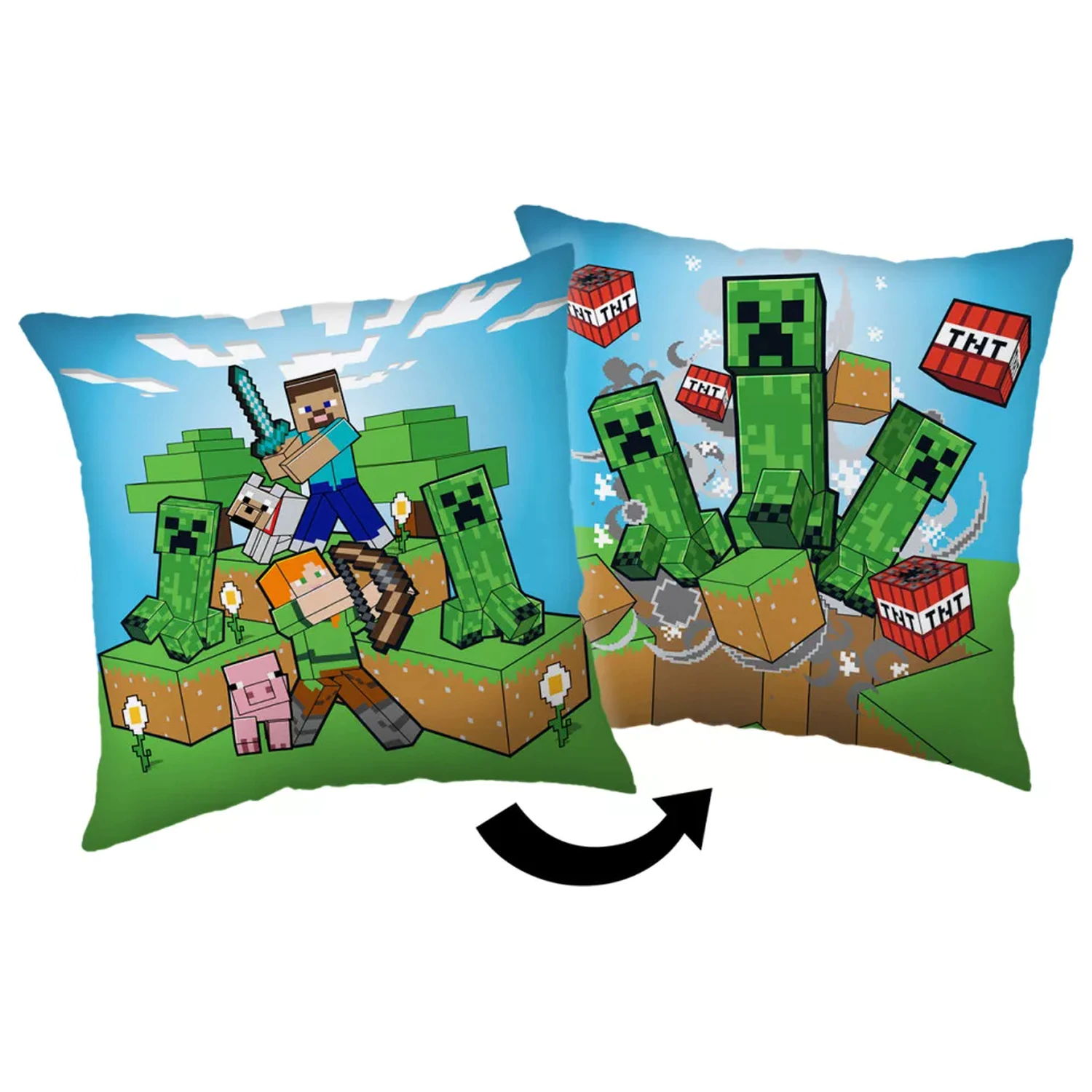 Minecraft Creeper Rush párna, díszpárna 40x40 cm termékfotó