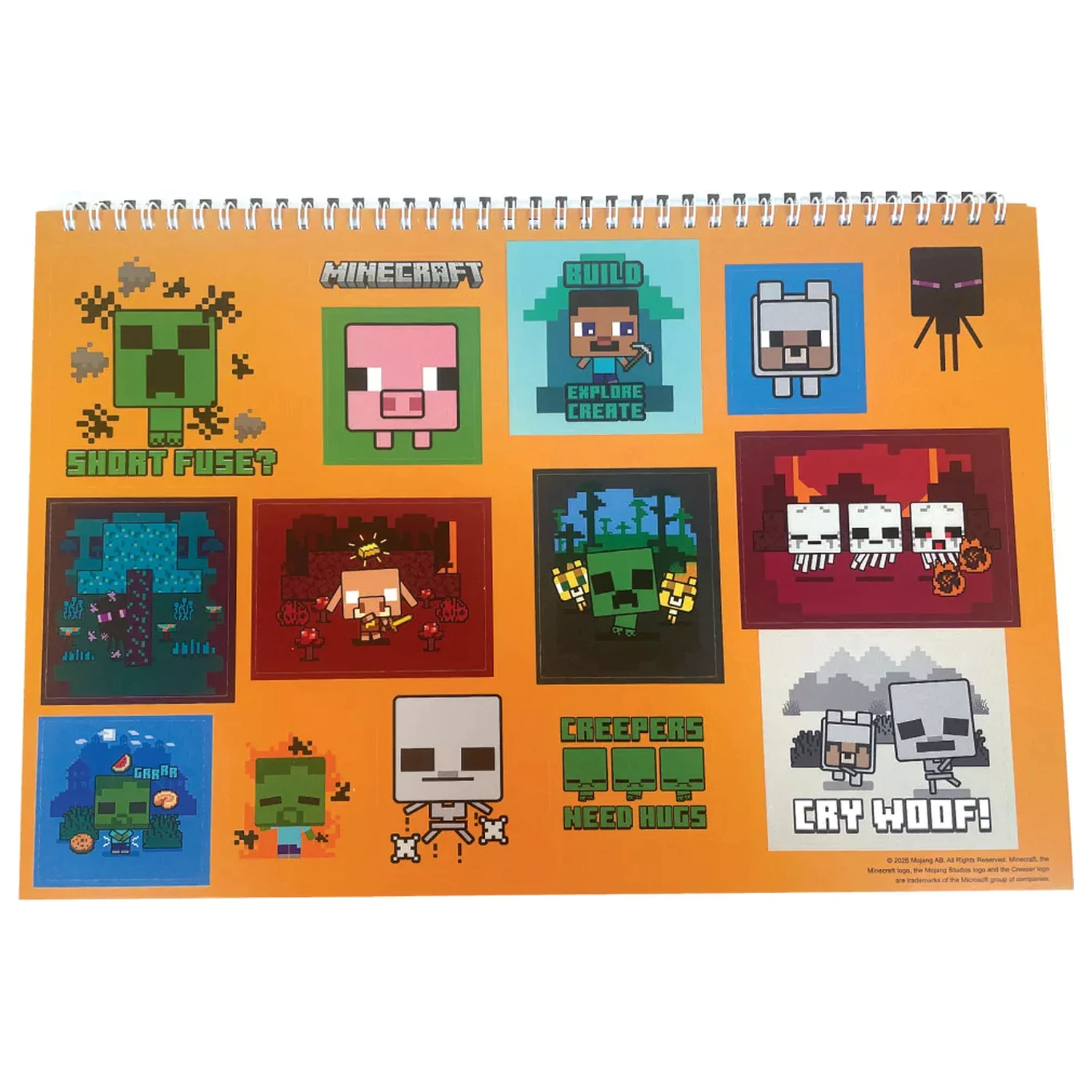Minecraft Creepers Need Hugs A/4 spirál vázlatfüzet 40 lapos matricával termékfotó