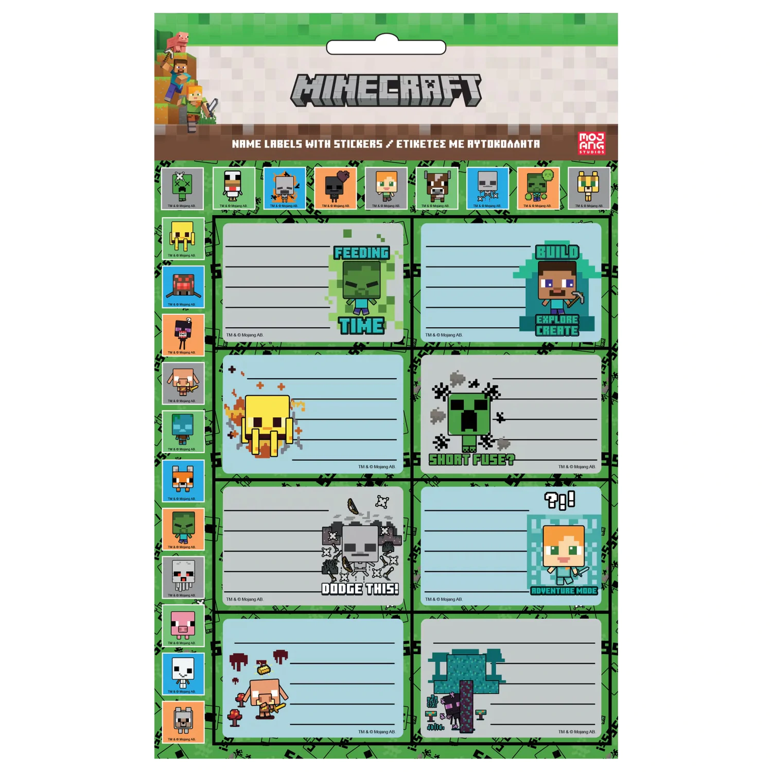 Minecraft Creepers Need Hugs füzetcímke matricával 16 db-os termékfotó