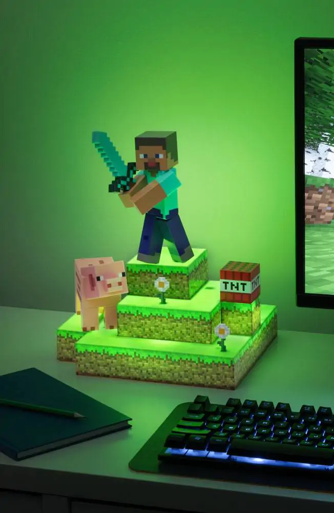 Minecraft Diorama lámpa Steve 30 cm termékfotó