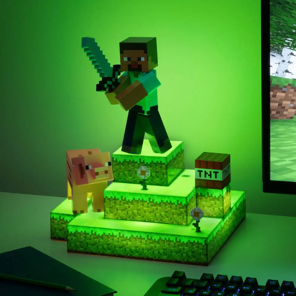 Minecraft Diorama lámpa Steve 30 cm termékfotó