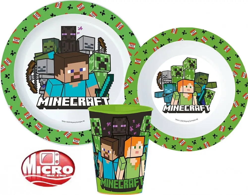 Minecraft étkészlet, micro műanyag szett termékfotó