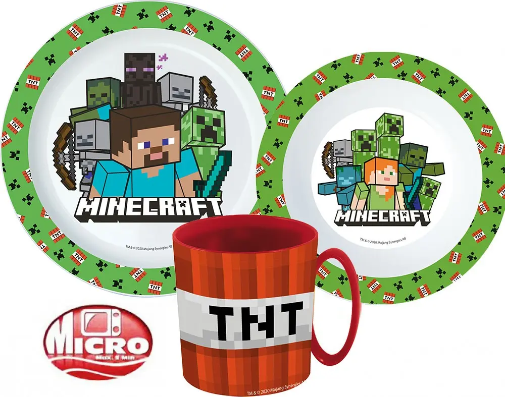 Minecraft étkészlet, micro műanyag szett termékfotó