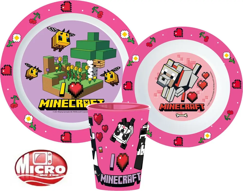 Minecraft étkészlet, micro műanyag szett termékfotó