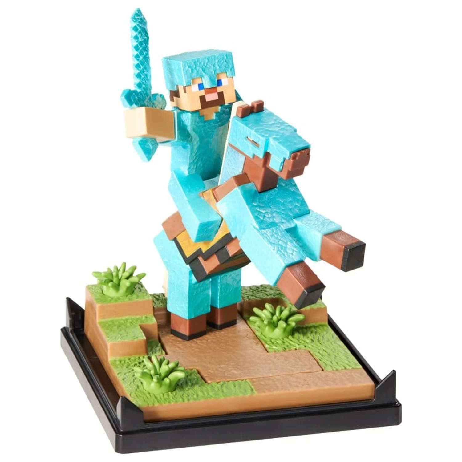 Minecraft figura Diorama Diamond Armor Steve and Horse 18 cm termékfotó