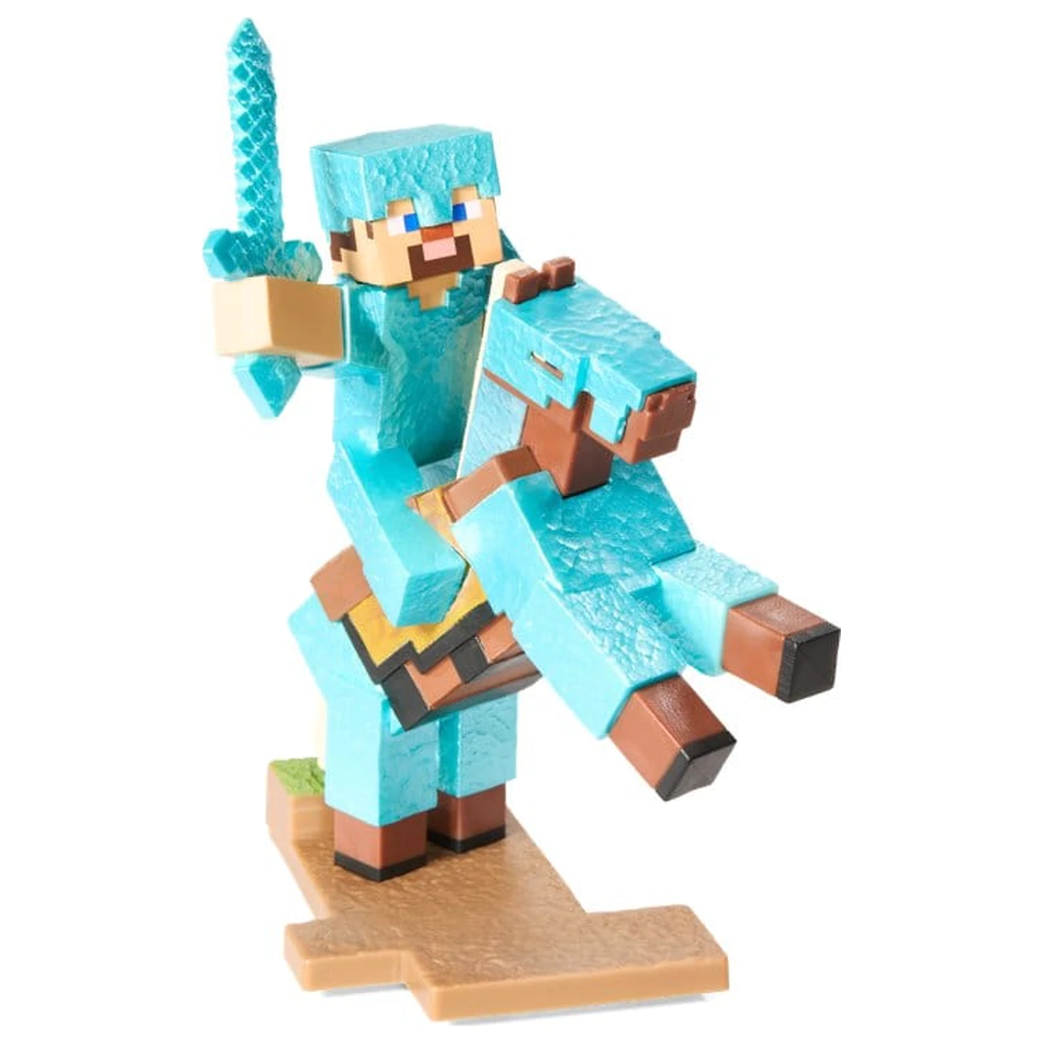 Minecraft figura Diorama Diamond Armor Steve and Horse 18 cm termékfotó