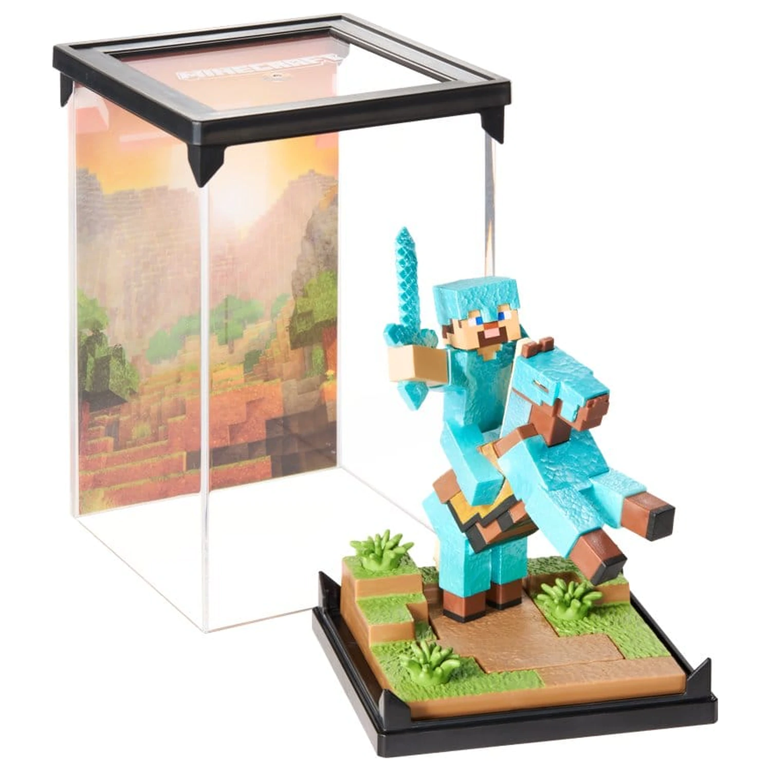 Minecraft figura Diorama Diamond Armor Steve and Horse 18 cm termékfotó