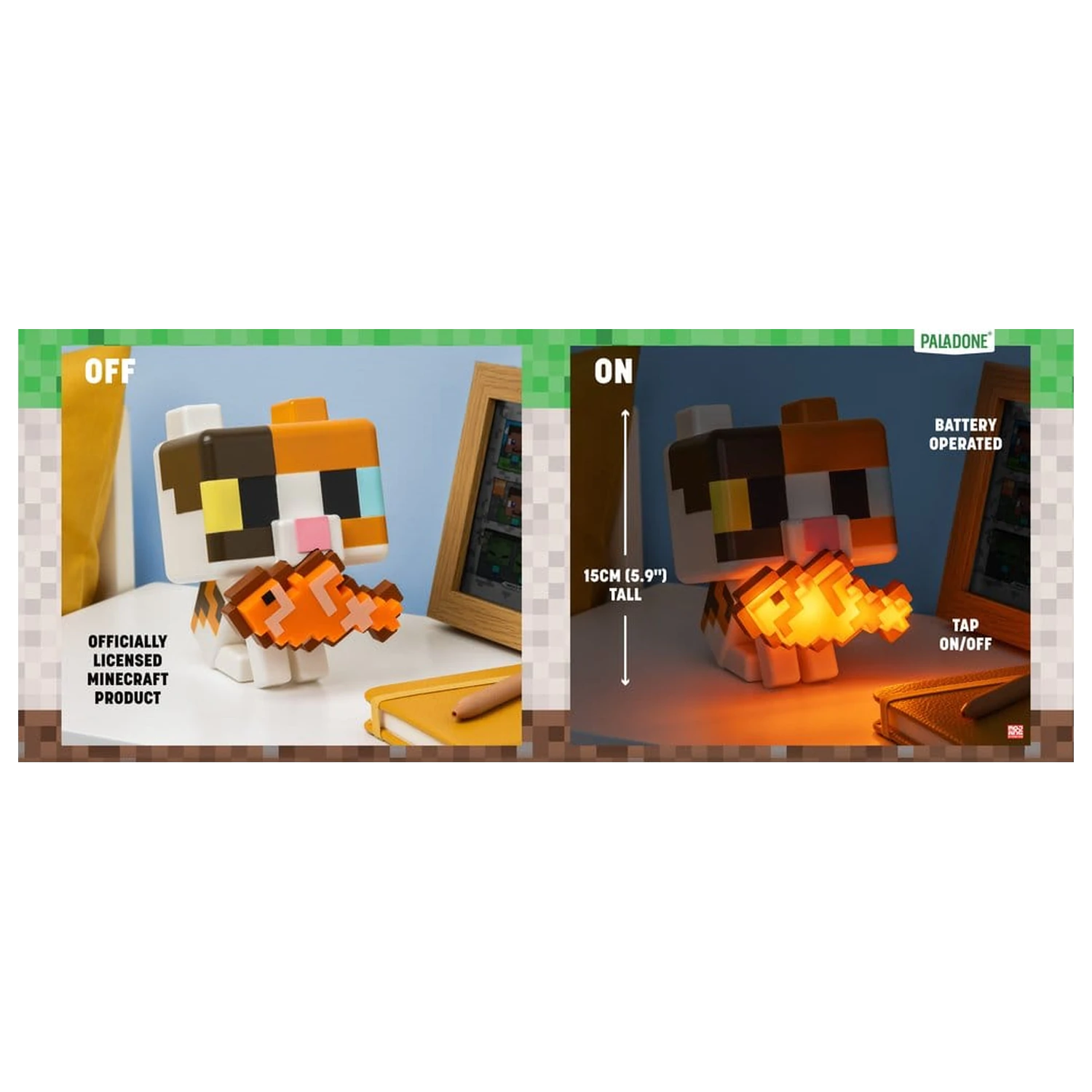 Minecraft GloBuddies Cat lámpa 15 cm termékfotó