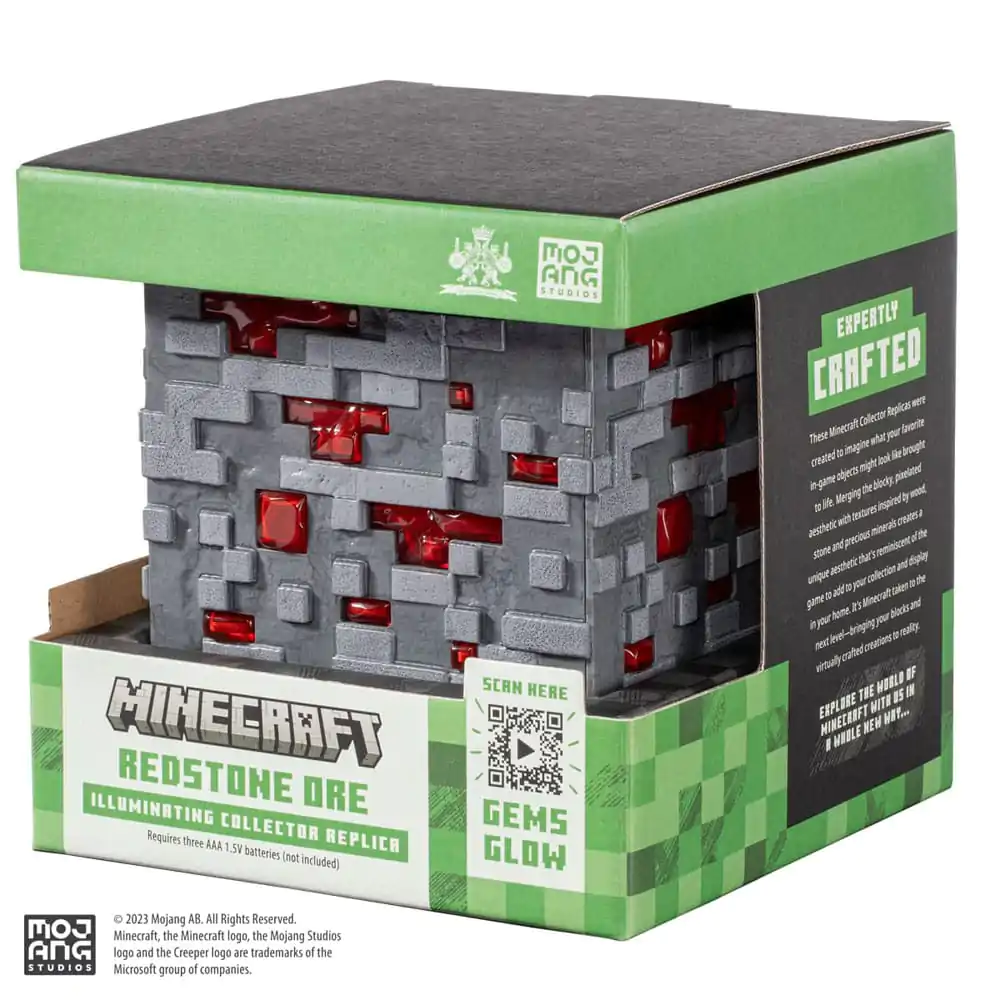 Minecraft Illuminating Redstone Ore Cube replika 10 cm termékfotó