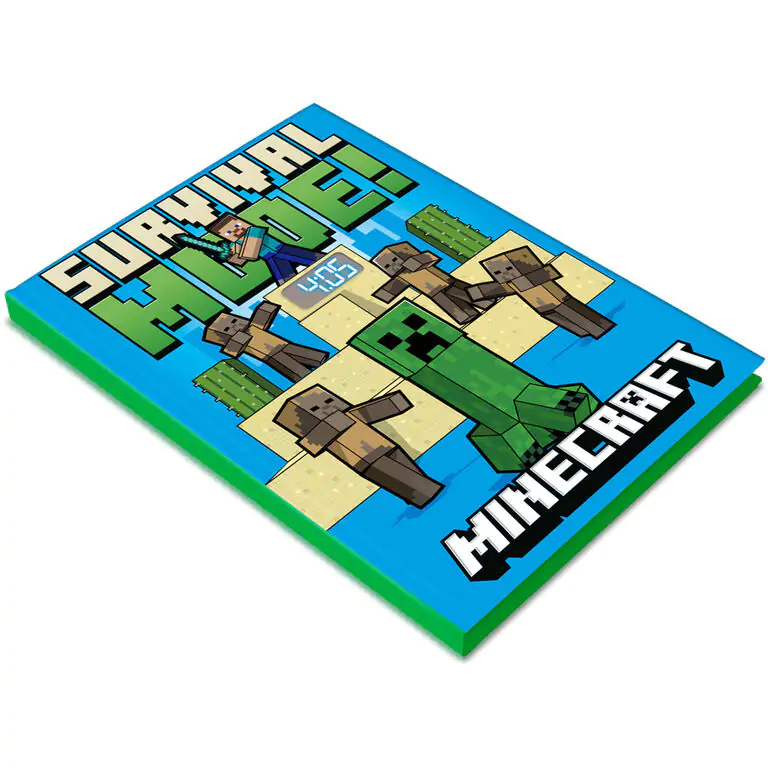 Minecraft jegyzetfüzet órával termékfotó