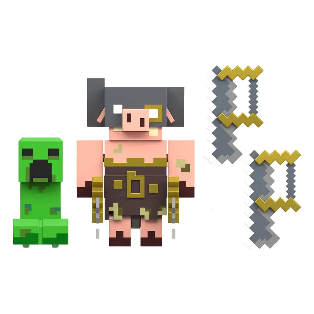 Minecraft Legends Creeper vs Piglin Bruiser 2 db-os akciófigura csomag 8 cm termékfotó