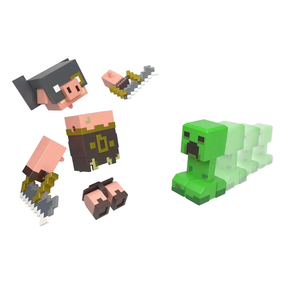 Minecraft Legends Creeper vs Piglin Bruiser 2 db-os akciófigura csomag 8 cm termékfotó