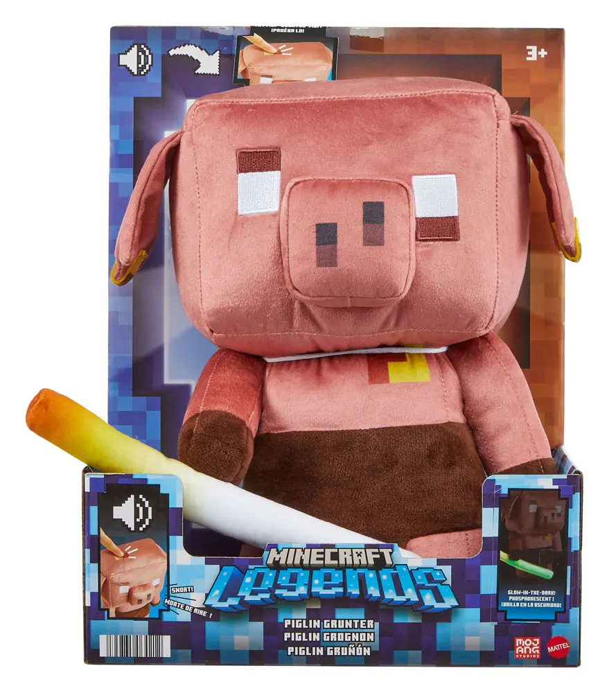 Minecraft Legends Piglin elektromos plüss figura 29 cm termékfotó