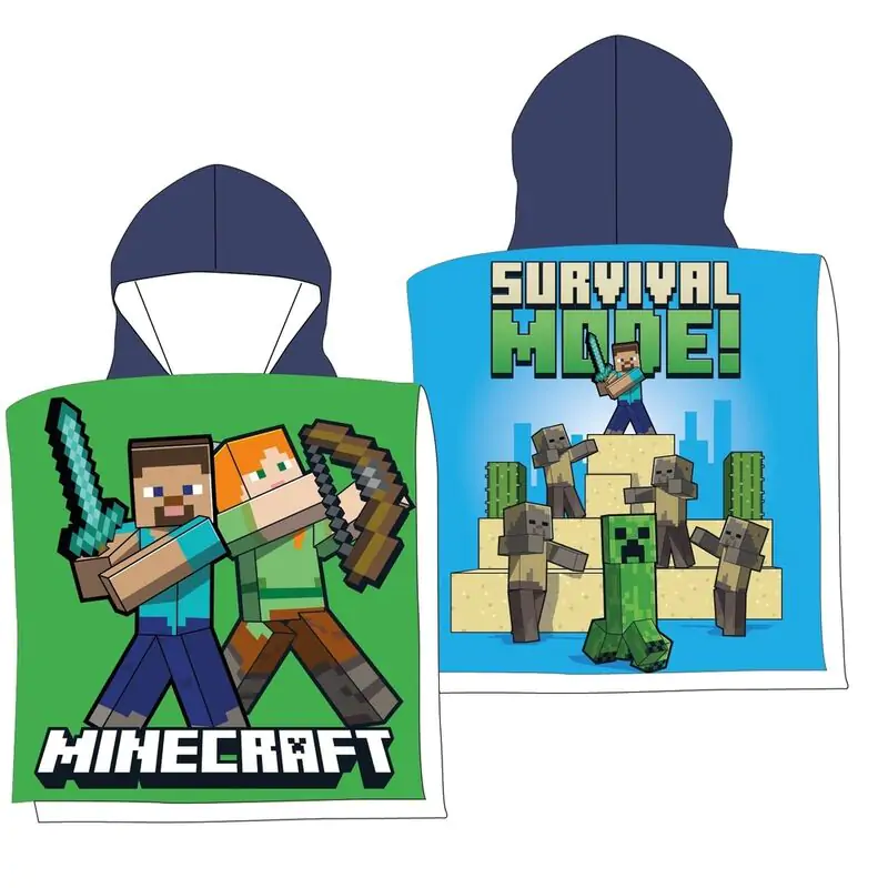 Minecraft microfibre poncho beach towel termékfotó