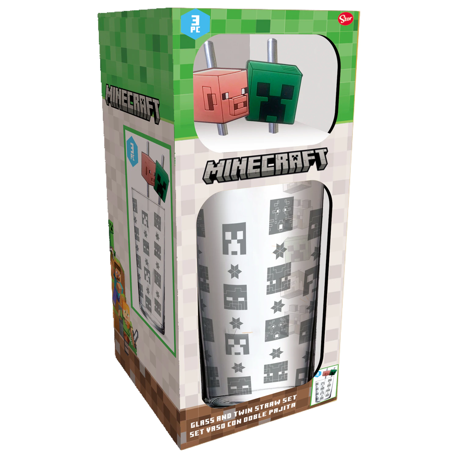 Minecraft pohár szívószállal termékfotó