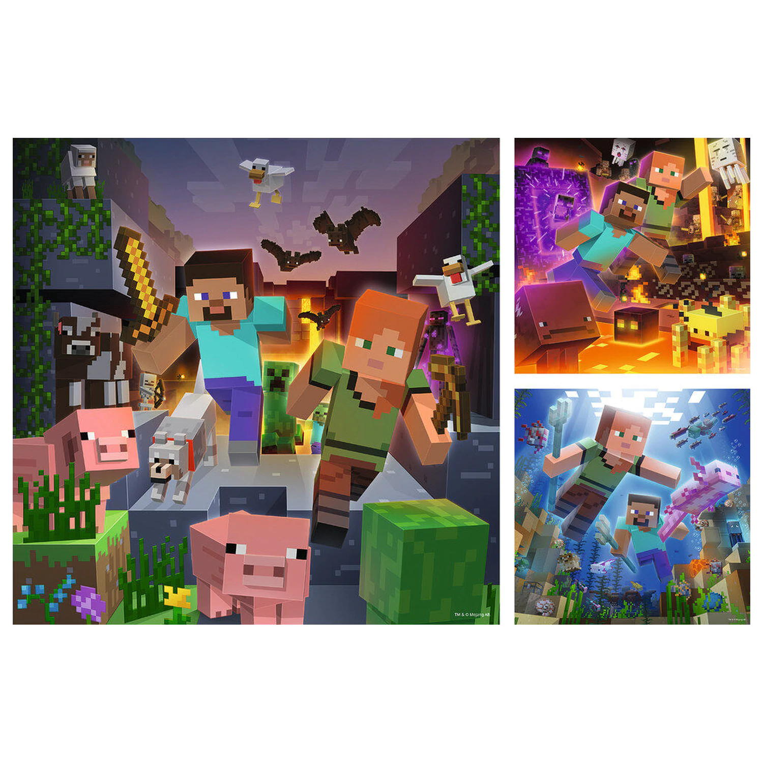 Minecraft puzzle 3x49db-os termékfotó