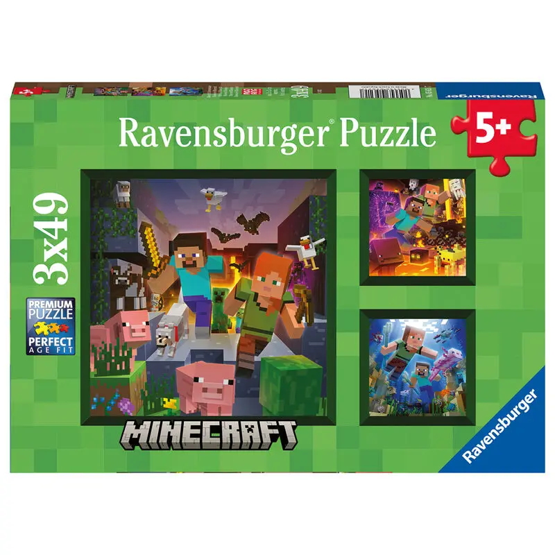 Minecraft puzzle 3x49db-os termékfotó