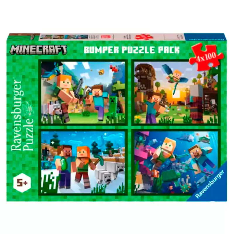 Minecraft puzzle 4x100 db-os termékfotó