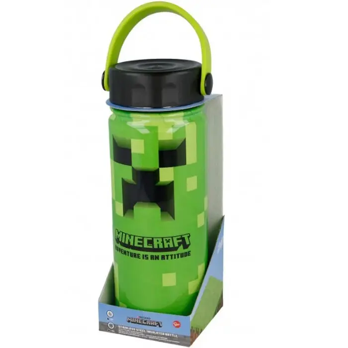 Minecraft rozsdamentes acél palack kulacs 530ml termékfotó