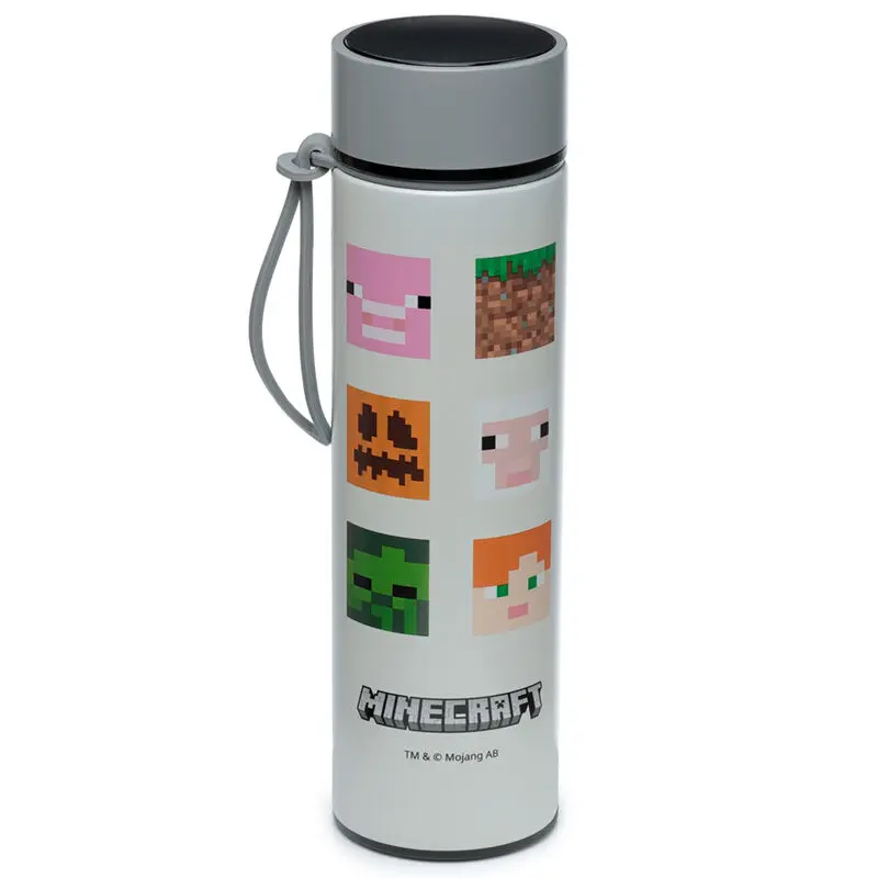 Minecraft rozsdamentes acél palack kulacs termosz hőmérővel 450ml termékfotó