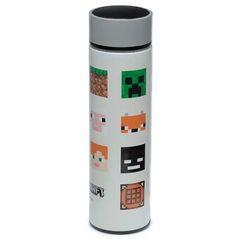 Minecraft rozsdamentes acél palack kulacs termosz hőmérővel 450ml termékfotó