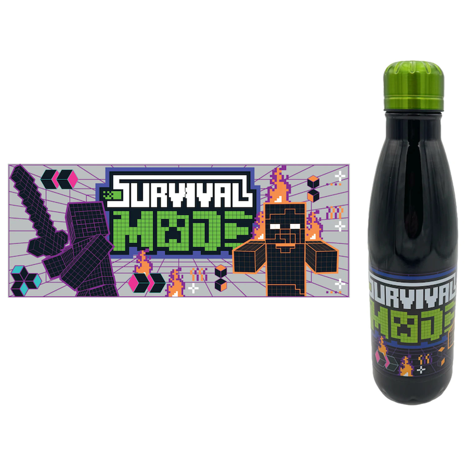 Minecraft Survival Mode rozsdamentes acél palack kulacs termékfotó