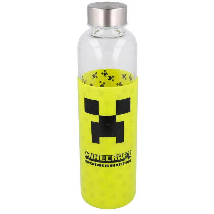 Minecraft szilikon borítású üvegpalack kulacs 585ml termékfotó