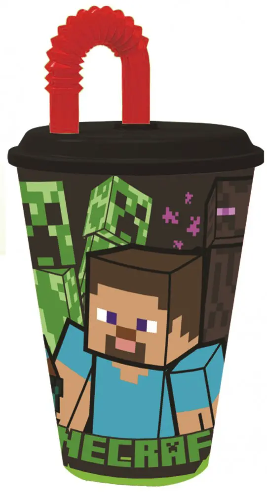 Minecraft Szívószálas pohár, műanyag 430 ml termékfotó