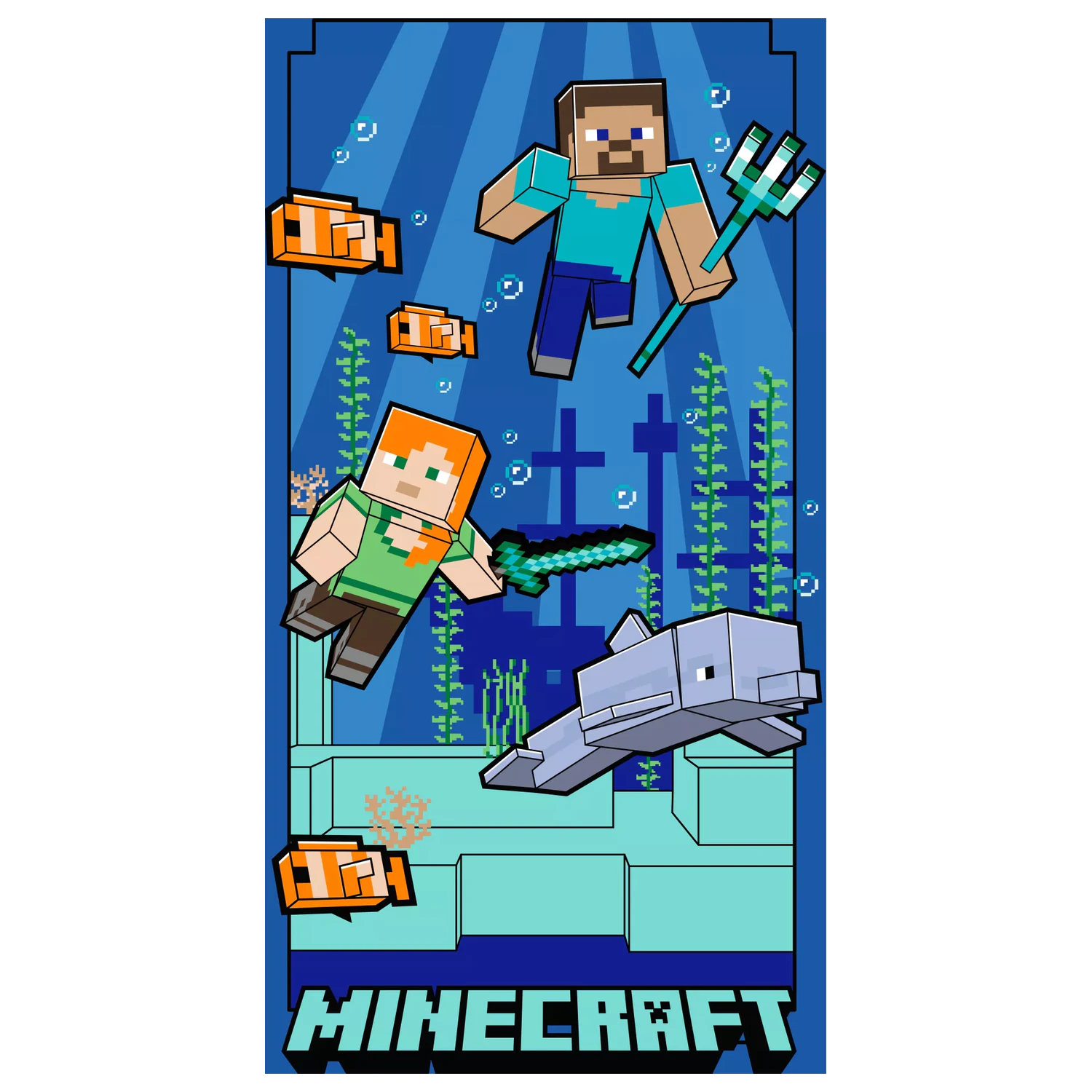 Minecraft Underwater törölköző 70x140cm termékfotó