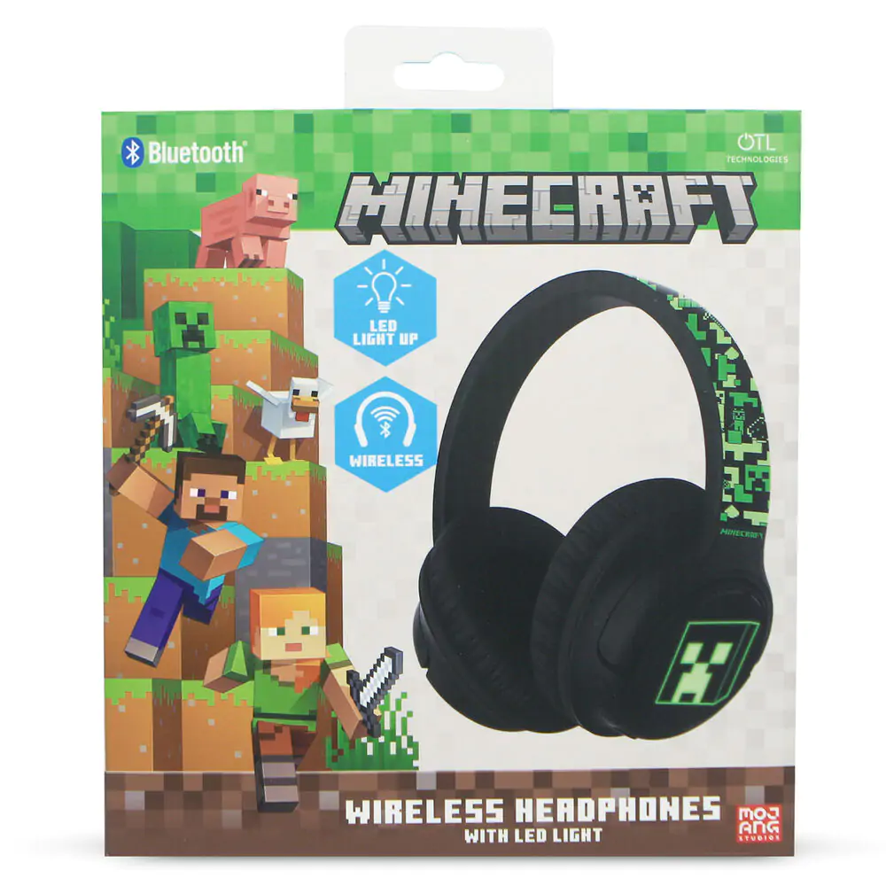 Minecraft vezeték nélküli LED fejhallgató fülhallgató termékfotó