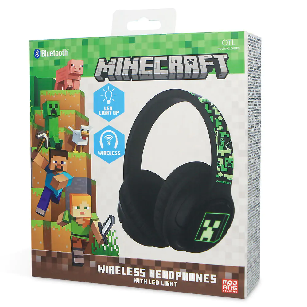 Minecraft vezeték nélküli LED fejhallgató fülhallgató termékfotó