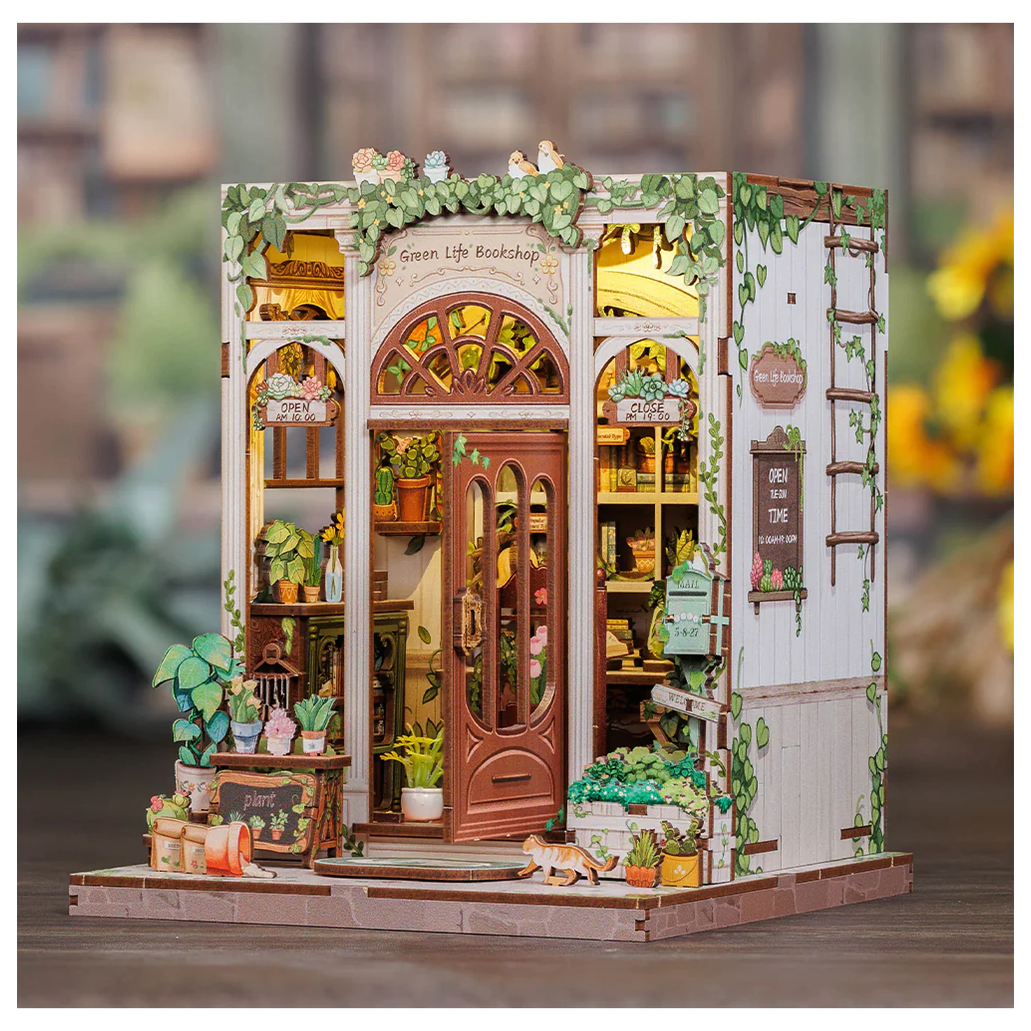 MINIATURE HOUSE DIY Green Life Bookshop LED Light építőkészlet 196 db termékfotó