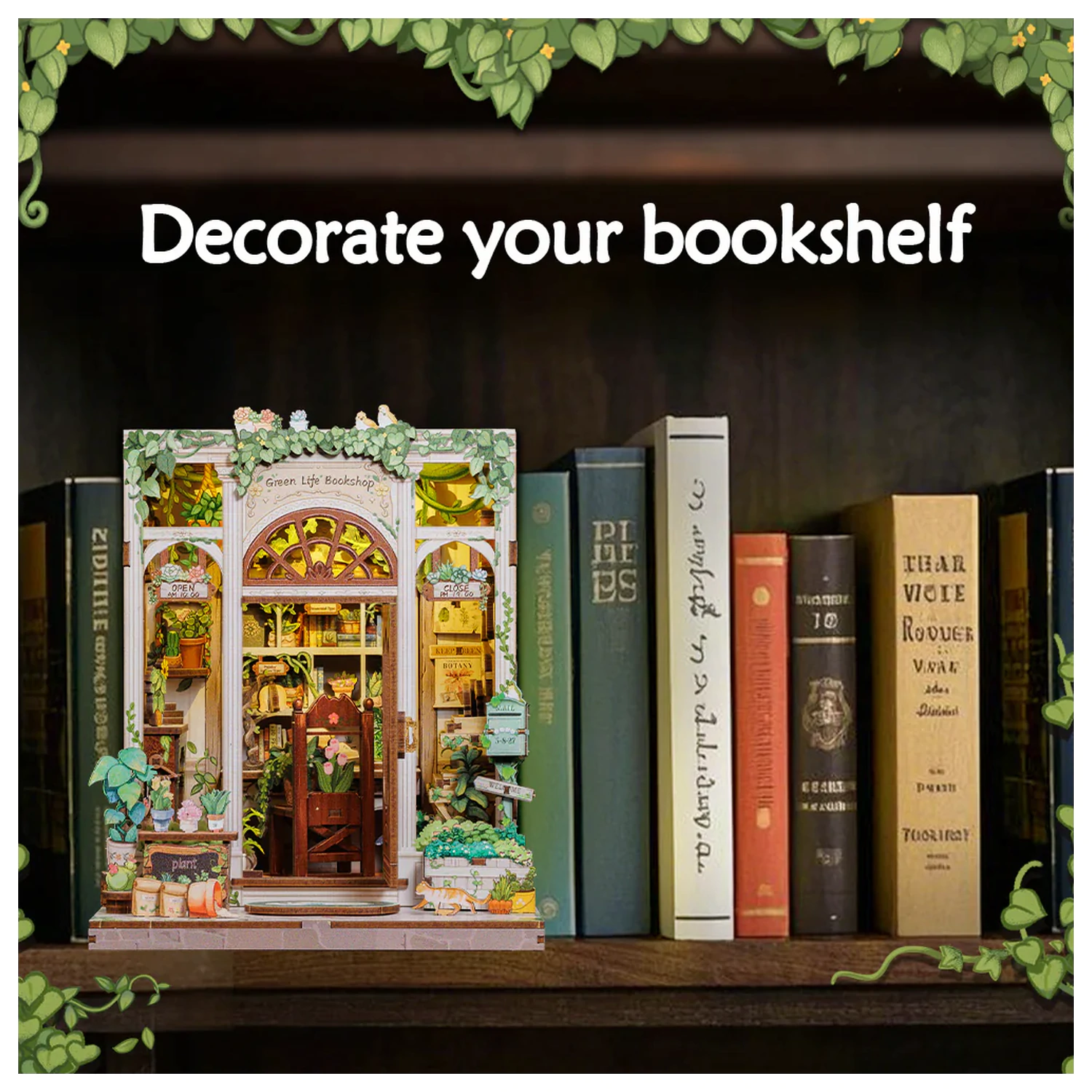 MINIATURE HOUSE DIY Green Life Bookshop LED Light építőkészlet 196 db termékfotó