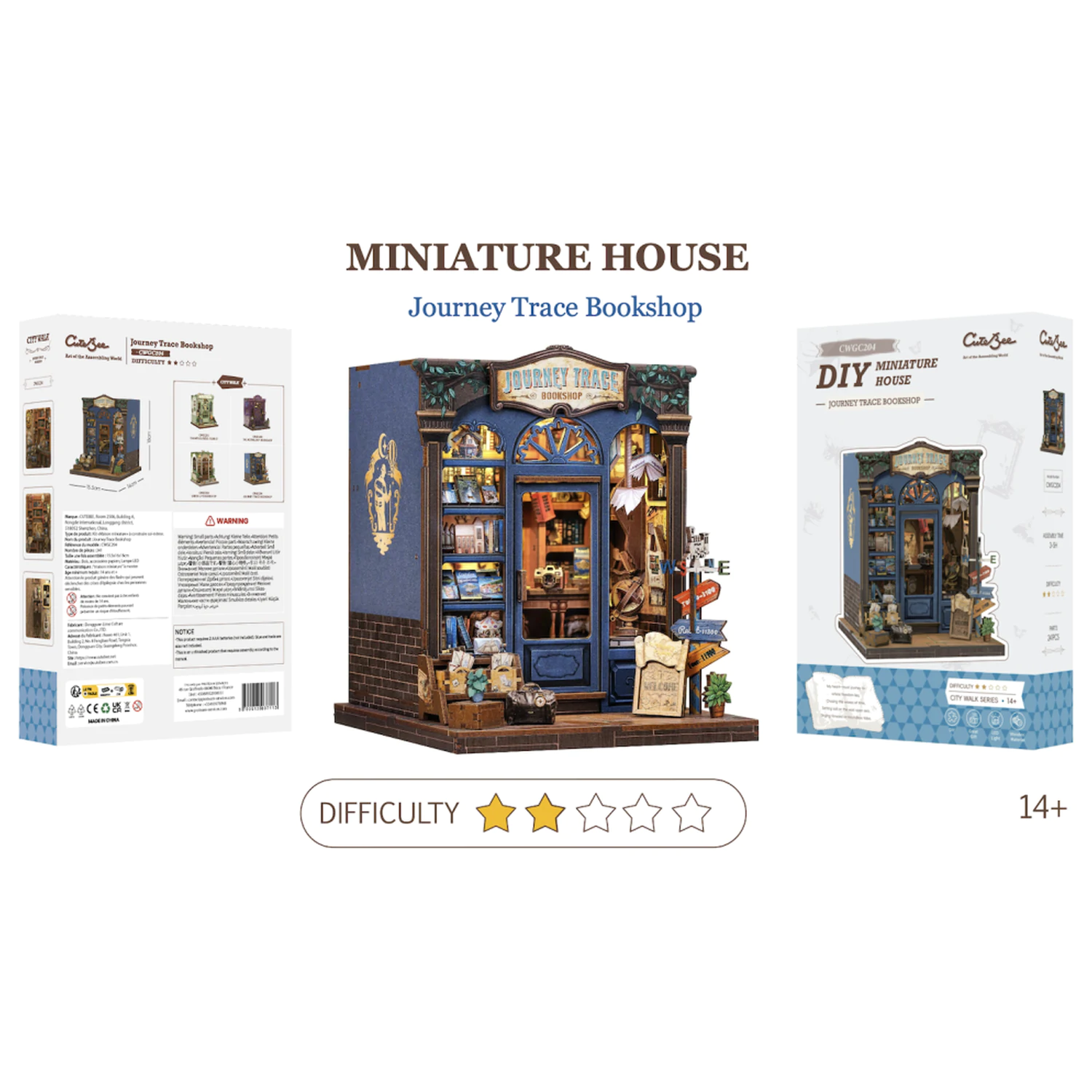 MINIATURE HOUSE DIY Journey Trace Bookshop LED Light építőkészlet 241 db termékfotó