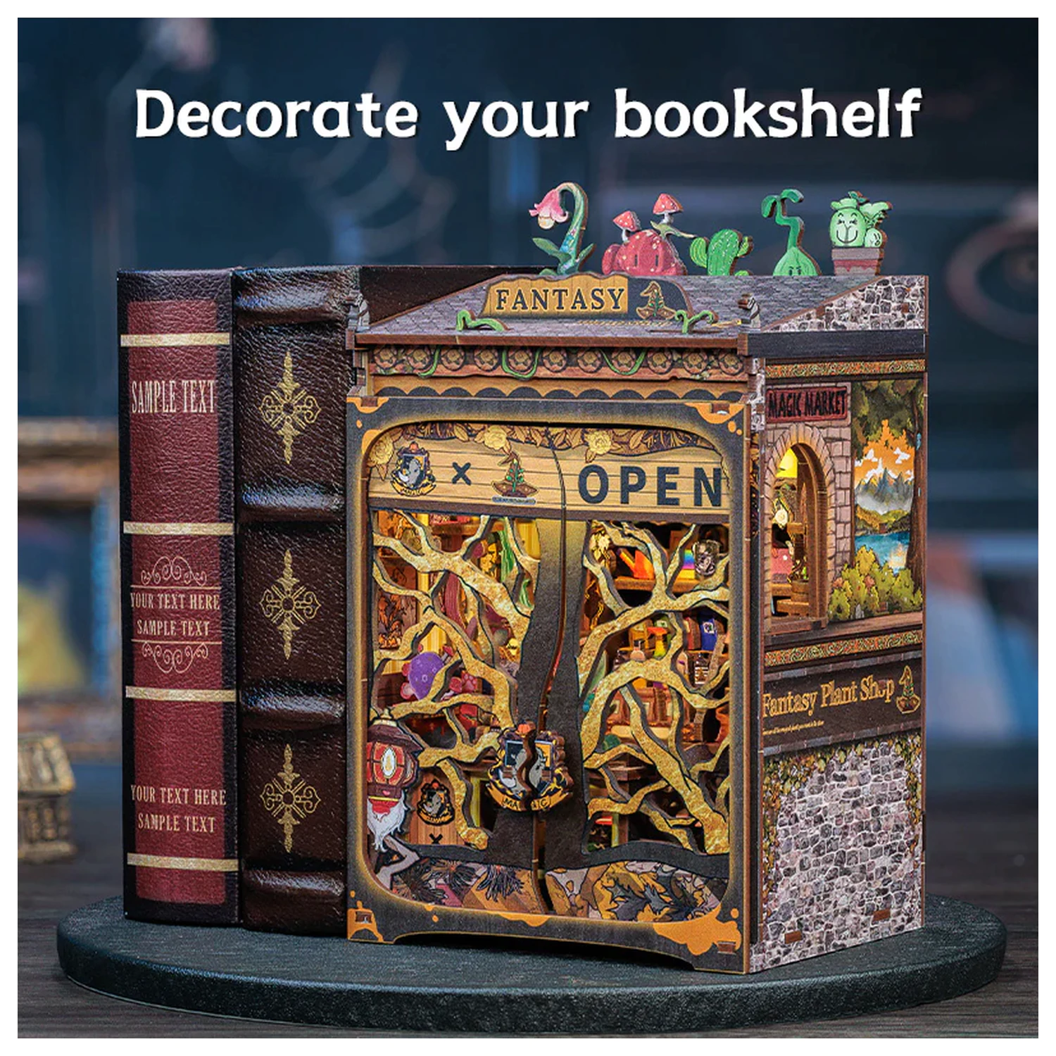 MINIATURE HOUSE Fantasy Plant Shop + LED Light DIY építőkészlet 146 db-os termékfotó